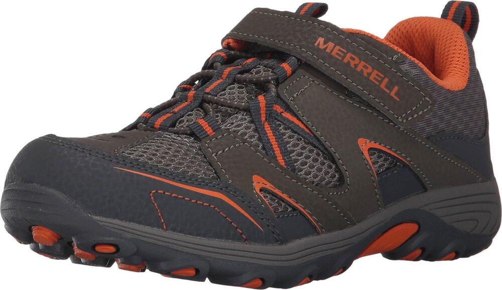 MERRELL UNISEX CHILD TRAIL CHASER HIKING SNEAKER, GUNSMOKE/ORANGE, 10.5 LITTLE K